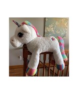 XL Unicorn Rainbow and White Plush Stuffed Animal Extra Large Jumbo Hors... - $78.20 CAD