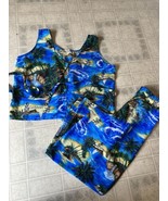 Rima Large Beachwear Sleeveless Top  &amp; Pants Caribbean Tiki Print - £36.87 GBP