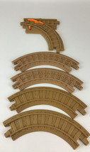 GeoTrax Rail &amp; Road System Replacement Track Pieces Brown Tan Dirt 5pc Lot J14 - £12.62 GBP