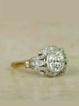2.30Ct Moissanit Diamant Vintage Blende Verlobungsring 925 Sterlingsilber - £81.87 GBP
