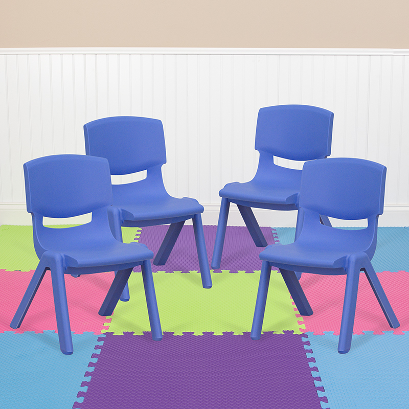 4PK Blue Plastic Stack Chair 4-YU-YCX4-003-BLUE-GG