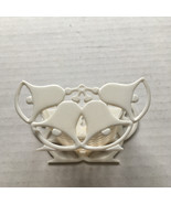Vintage plastic white wedding bells shower party favor nut candy holder - $368.45 MXN