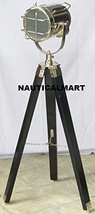 Collectable Nautical Searchlight Black Wooden Tripod Stand - Home Decor - £94.42 GBP