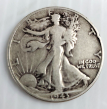 Walking Liberty Half Dollars 90% Silver Circulated 1943 - $18.50
