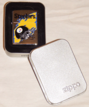 Vintage Zippo Lighter Pittsburgh Steelers 1999 Chrome NEW In Box Collectible - £29.15 GBP