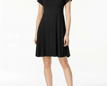 MSRP $50 Style &amp; Co. Womens Solid A-Line Midi Dress Black Size Large Strech - £14.59 GBP