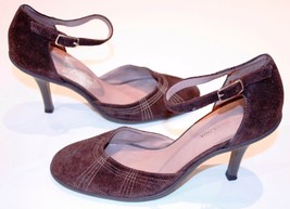 BCBG Max Azria MARY JANE Brown SUEDE Heels SHOES Side TIE ( 7 ) - £50.97 GBP