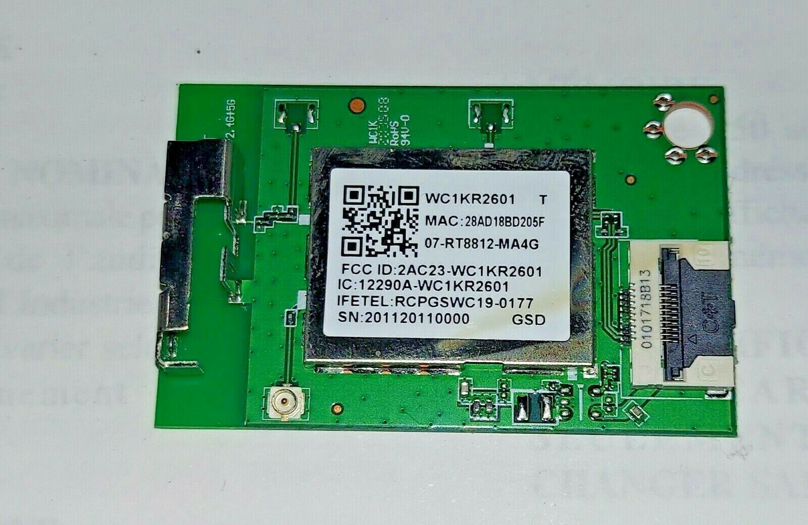 TCL WC1KR2601 WIFI Module Board for 32S321 TV - $0.99