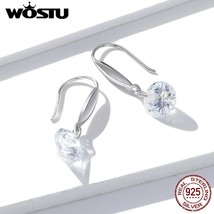 WOSTU Fashion Crystal Zircon Drop Earrings 100% 925 Silver For Women Wed... - £14.83 GBP
