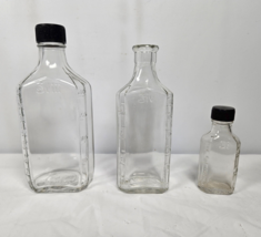Vintage Duraglas Glass Bottle Set 3viii 3iv &amp; 3i Medicine Pharmacy 2 Caps - £15.58 GBP