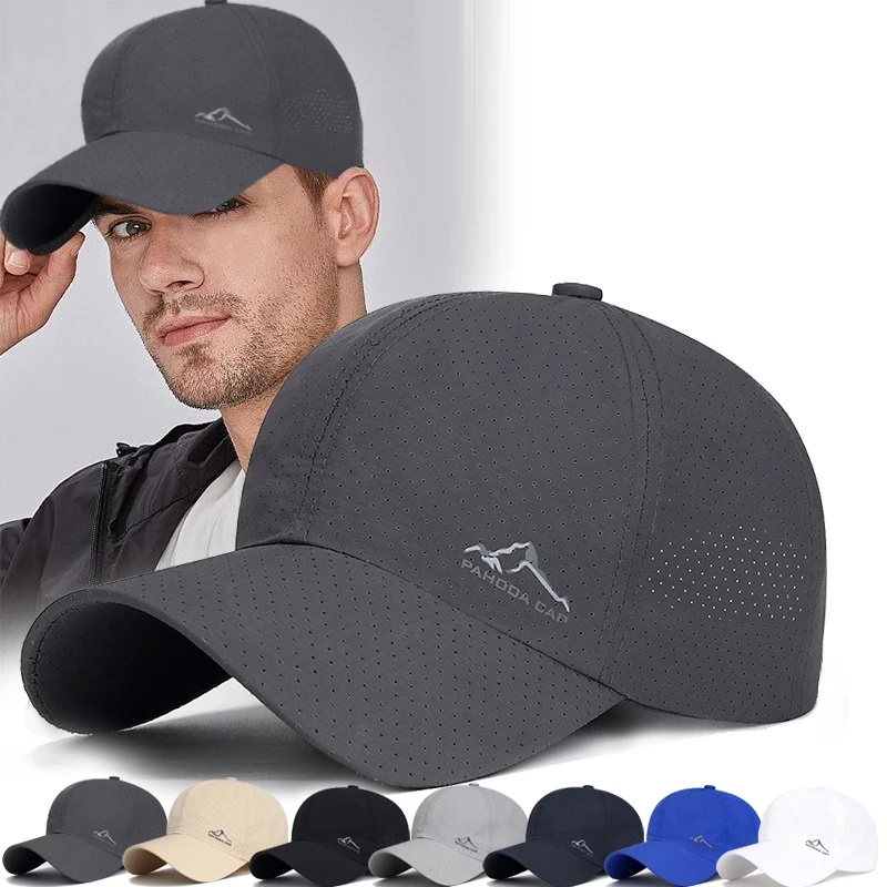 Summer Outdoor Sports Cap Golf Fishing Hat Quick Drying Sun Hat Adjustable - £11.04 GBP+