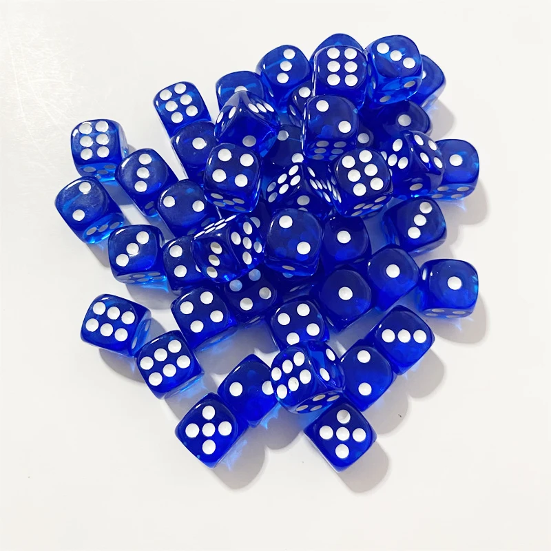 50pcs/Pack High Quality New 12mm Acrylic Transparent D6 Point Dice #12 Round Cor - £84.85 GBP