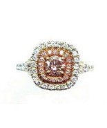 18K White and Rose Gold Ring with GIA Certified Purple Diamond in Center - £7,967.11 GBP