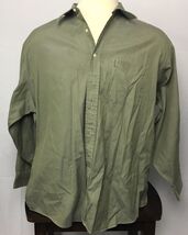 Tommy Hilfiger Men's Dress Shirt 100% Cotton Green Button Down 18/ 34-35 - $16.65