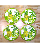 Outdoor Collection Melamine Dinner Plates Pineapple Design Set Of 4 Trop... - $332.69 MXN