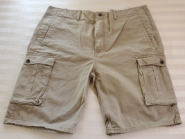 Levi Strauss Brown Khaki Cargo Shorts Mens Size 40 Phone Pocket Metal Zi... - £15.50 GBP