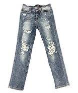 Judy Blue 9/29 Distresed Medium Wash Boyfriend Fit Denim Stretchy Splatt... - $470.27 MXN