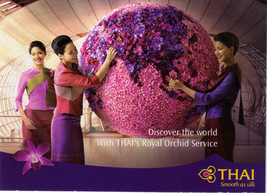 4 Thai Airways Royal Orchid Service Postcards  - $4.95