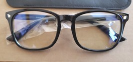 Blue Light Blocking Glasses &amp; Glasses Case - Black Or Clear - For Comput... - £8.74 GBP