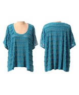 $128 Anthropologie Punctured Dolman Pullover X Small Top Oversized Turqu... - $55.54 CAD