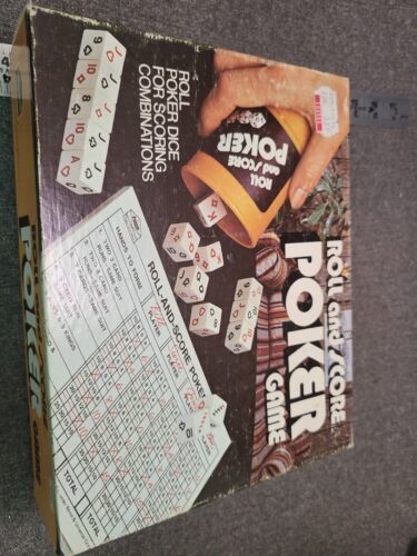 ROLL & SCORE POKER dice & scoring ES Lowe Vintage 1977 COMPLETE GUC - $8.55