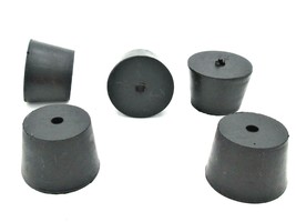 #6 1/2 Solid Rubber Stoppers 1 Hole Lab Tapered Plug  Fits 1 1/16&quot; to 1 ... - £8.82 GBP+