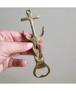 Vintage Solid Brass Nautical Anchor Bottle Opener 5.5&quot; Man Cave Bar Barw... - $29.65
