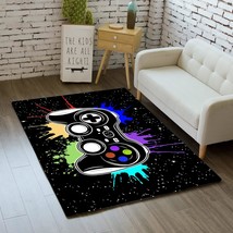 Black Carpet For Dining, Living, And Playroom Floor Mats, Gamer Area Rug... - £29.36 GBP