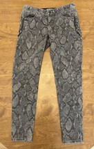 Democracy AB Solution Snakeskin Skinny Jeans Women size 10 Comfort Waist Zippers - £12.64 GBP