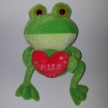 Animal Adventure Green Frog Plush 2012 Red Heart Kiss Me Valentine&#39;s Day Gift - £11.83 GBP