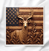 Embossed Deer Fabric Panel Quilt Block for sewing, quilting, crafting  DP74965 - £3.14 GBP+