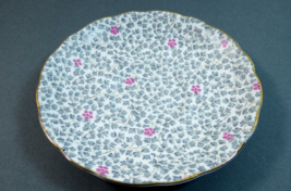 Vintage Radfords Crown China England Gray and Pink Chintz  Saucer - $34.65