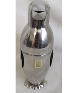 Nat Geo Promo Bey-Berk Penguin 17 Oz Silver Cocktail Shaker w/Strainer T... - $101.85 CAD