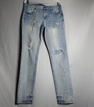 Just USA Distressed Skinny Light Wash Y2K Denim Jeans Junior Size 13 - £15.48 GBP