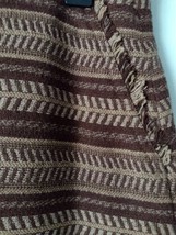 Bob Timberlake Sz 8 Woven Tweed Mini Skirt Brown Boho Fringe Lined Outdo... - $19.79