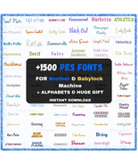 Machine Embroidery Fonts for Brother &amp; Babylock +1500 - PES Format- Inst... - $15.00