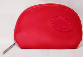 Lancome RED Lips Kiss Bag Cosmetic Makeup Travel Plastic Zip Pouch Polye... - $12.99