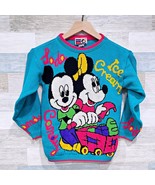 Mickey Stuff Jet Set Vintage Ugly Graphic Sweater Blue Ice Cream Girls S... - $49.49