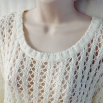 Spring Ivory Crochet Open Stitche Pullover Sweater knit Top 14/16/L NWT ... - £22.57 GBP