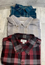Lot 3 Haggar Button Down Shirts Mens Size Large Plaid Long Sleeve - £14.12 GBP