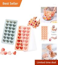 Easy Release Pink &amp; Blue Silicone Heart Ice Cube Trays Set of 2 Valentin... - $31.63