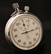 Serviced 1980&#39;s Soviet made Agate, manual wind stopwatch, running &amp; accu... - £97.34 GBP