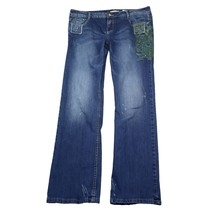 Alberto Makali Pants Womens 14 Blue Printed Mid Rise Straight Leg Casual Jeans - £23.78 GBP