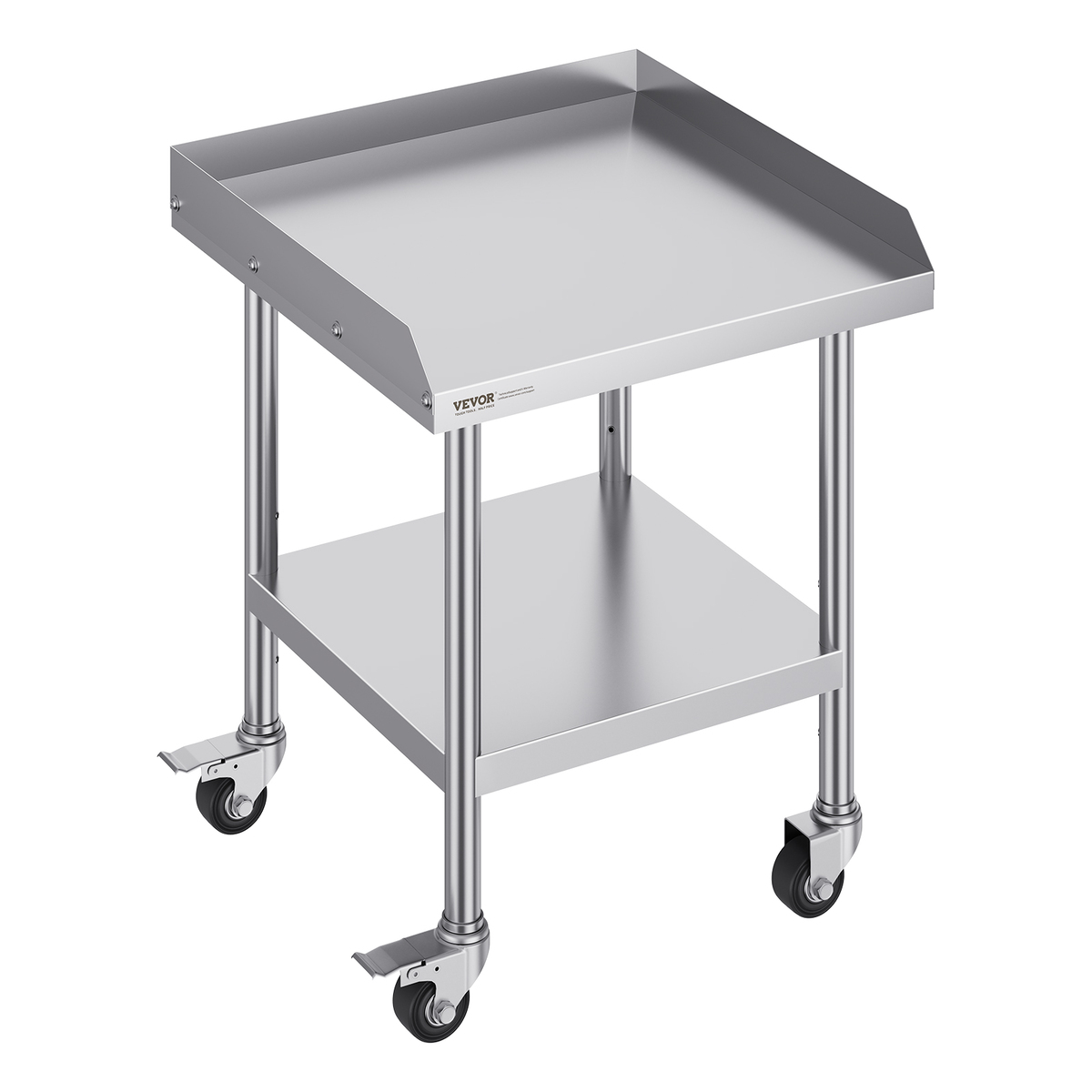 VEVOR Stainless Steel Work Table , 24x24x30 in, 3-Sided Backsplash with ... - $83.69