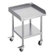 VEVOR Stainless Steel Work Table , 24x24x30 in, 3-Sided Backsplash with ... - $83.69