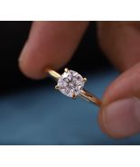 2 Ct Cushion Cut Moissanite Engagement Ring,14K Gold Solitaire Bridal Ri... - £92.80 GBP