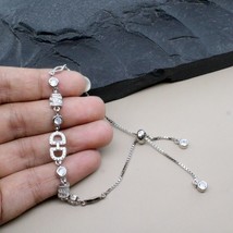 Sexy CZ  Real 925 Sterling Silver platinum finish Bracelet for Girls - £33.58 GBP