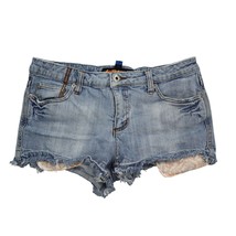 Dollhouse Shorts Womens 11 Blue Cut Off Low Rise Button Zip Pocket Mediu... - £14.39 GBP