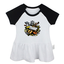 Retro musical instruments sheet music Newborn Baby Dress Toddler Cotton Clothes - £9.78 GBP