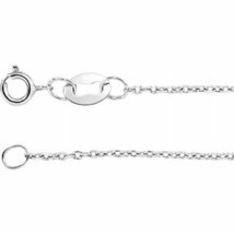 Sterling Silver 1mm Diamond-Cut Cable 18&quot; Chain - £23.89 GBP